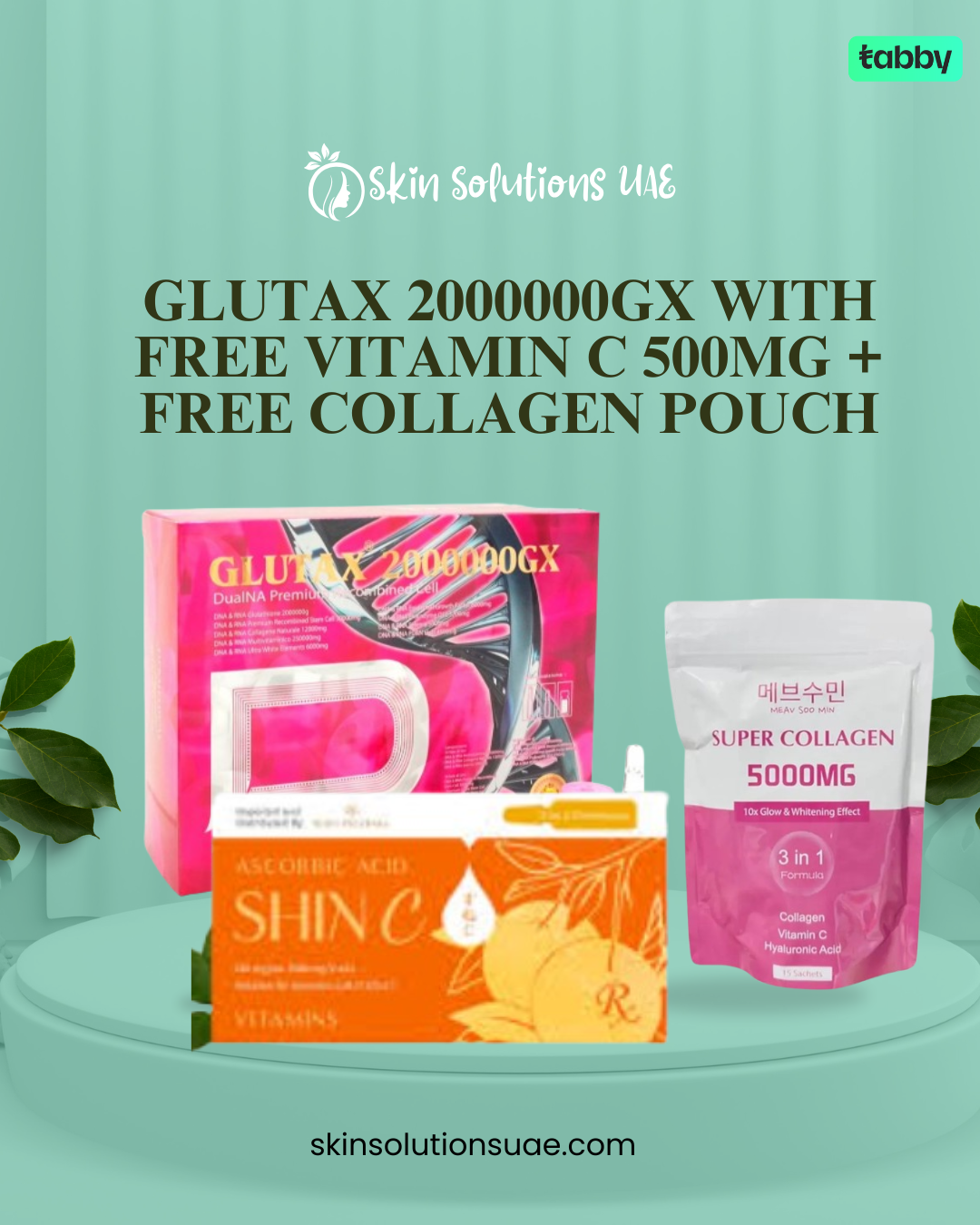 Glutax 2000000Gx with Free Vitamin C 500mg + free collagen pouch