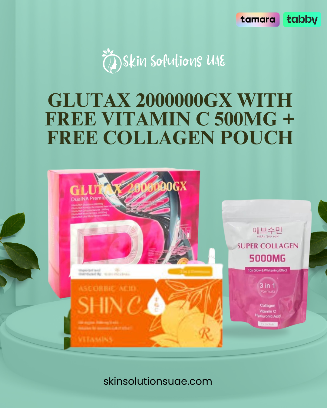 Glutax 2000000Gx with Free Vitamin C 500mg + free collagen pouch