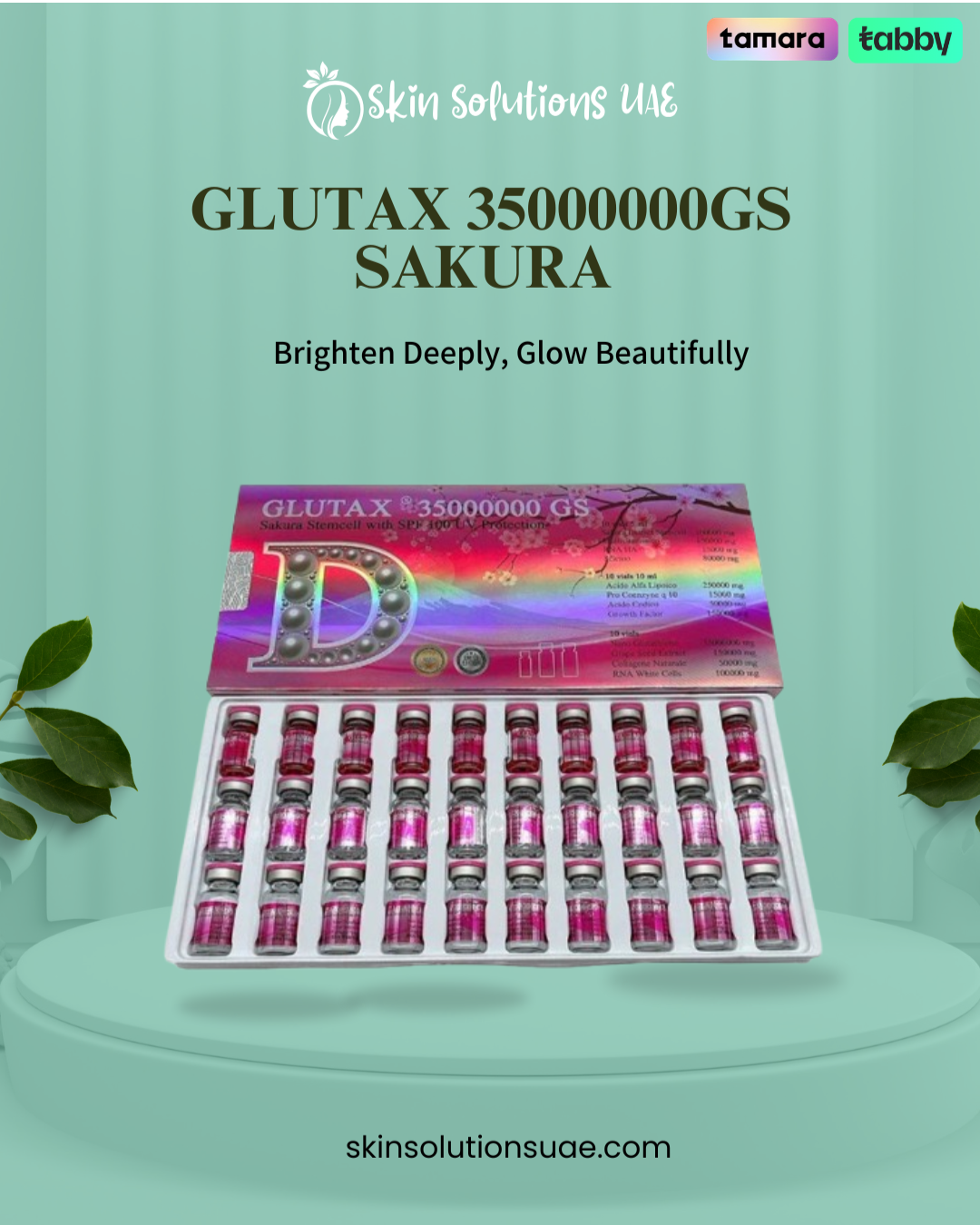 Glutax 35000000GS Sakura Glutathione Skin Whitening Injection