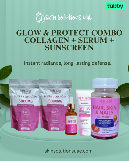 Glow & Protect Combo: Collagen + Serum + Sunscreen