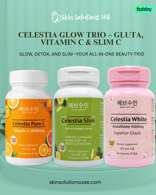 Celestia Glow Trio – Gluta, Vitamin C & Slim C