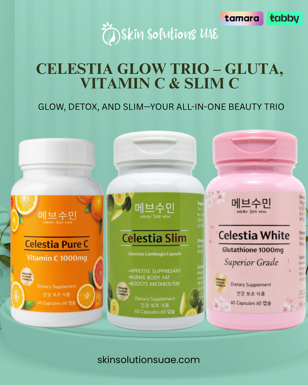 Celestia Glow Trio – Gluta, Vitamin C & Slim C