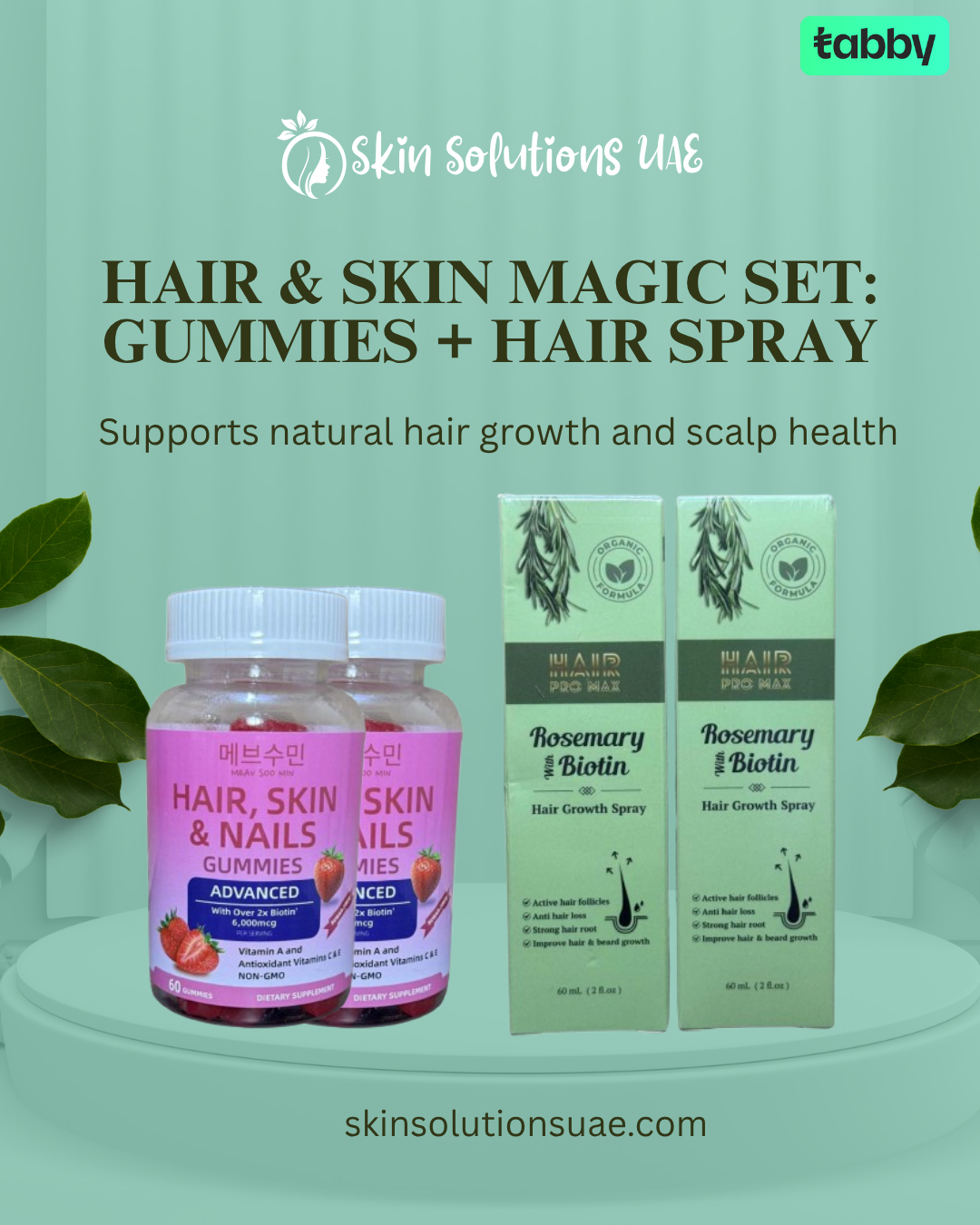 Hair & Skin Magic Set: 2 Gummies + 1 Hair Spray