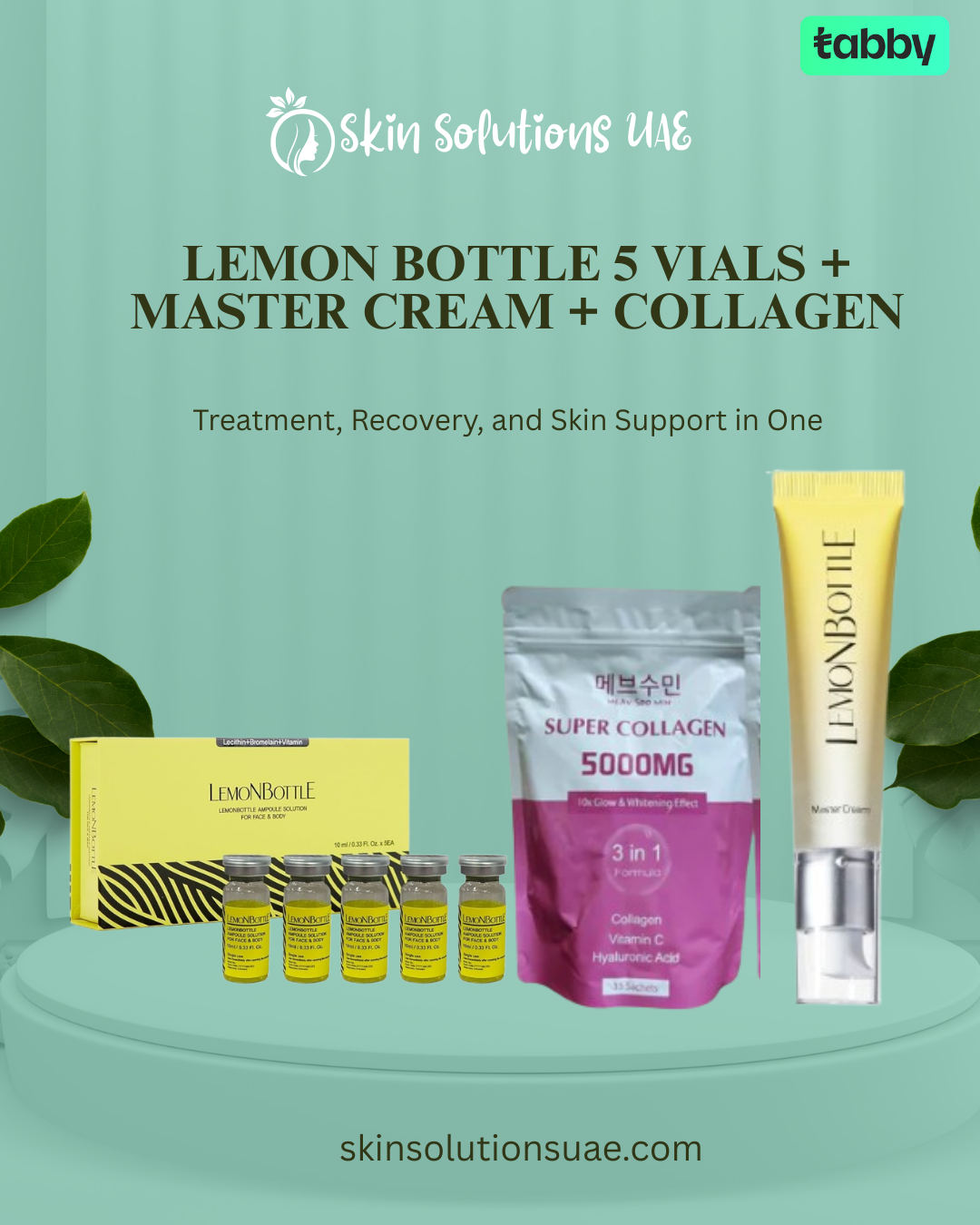 Lemon Bottle vials, master cream and collagen combo for skin treatment and recovery