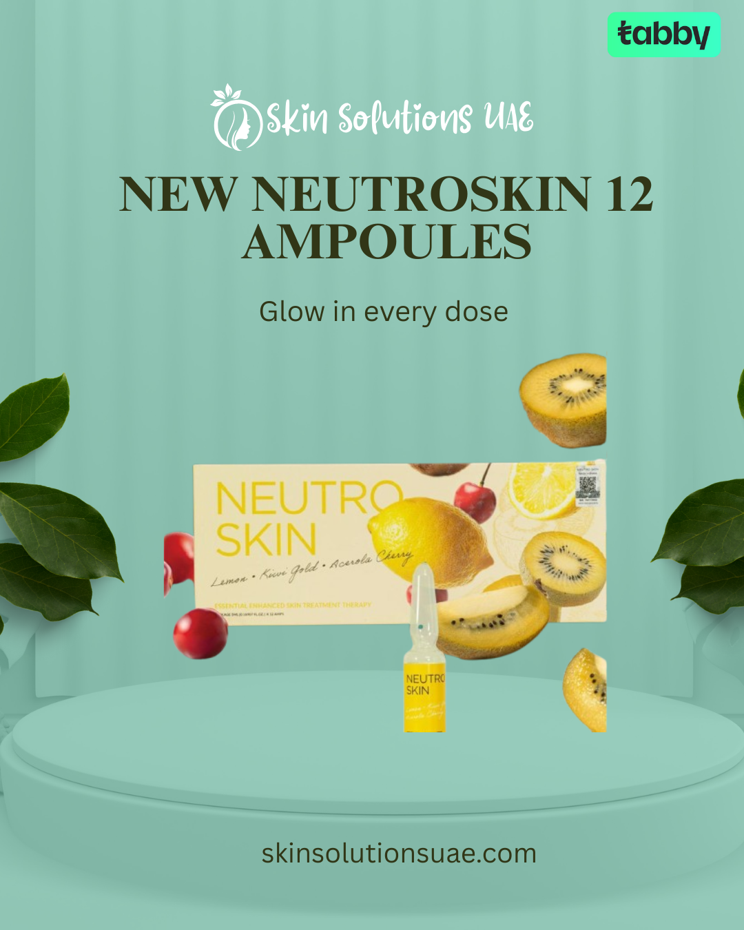 Neutroskin 12 Ampoules skin brightening treatment featuring a concentrated ampoule and product box formulated to support a healthy-looking, radiant complexion.