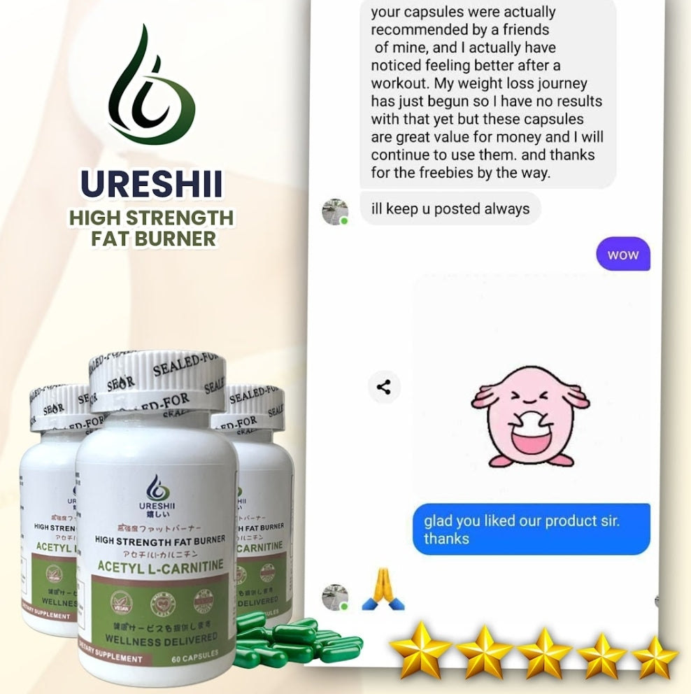 Ureshii fat burner acetyl L carnitine capsules for weight loss support
