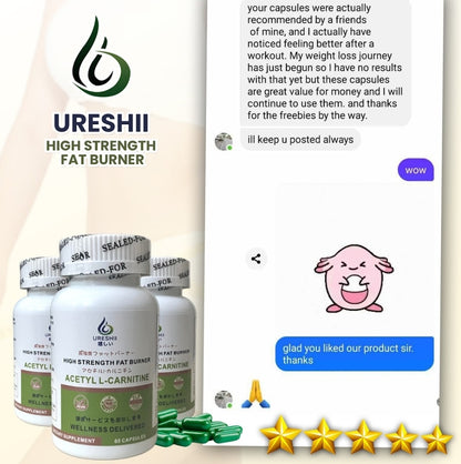 Ureshii fat burner acetyl L carnitine capsules for weight loss support
